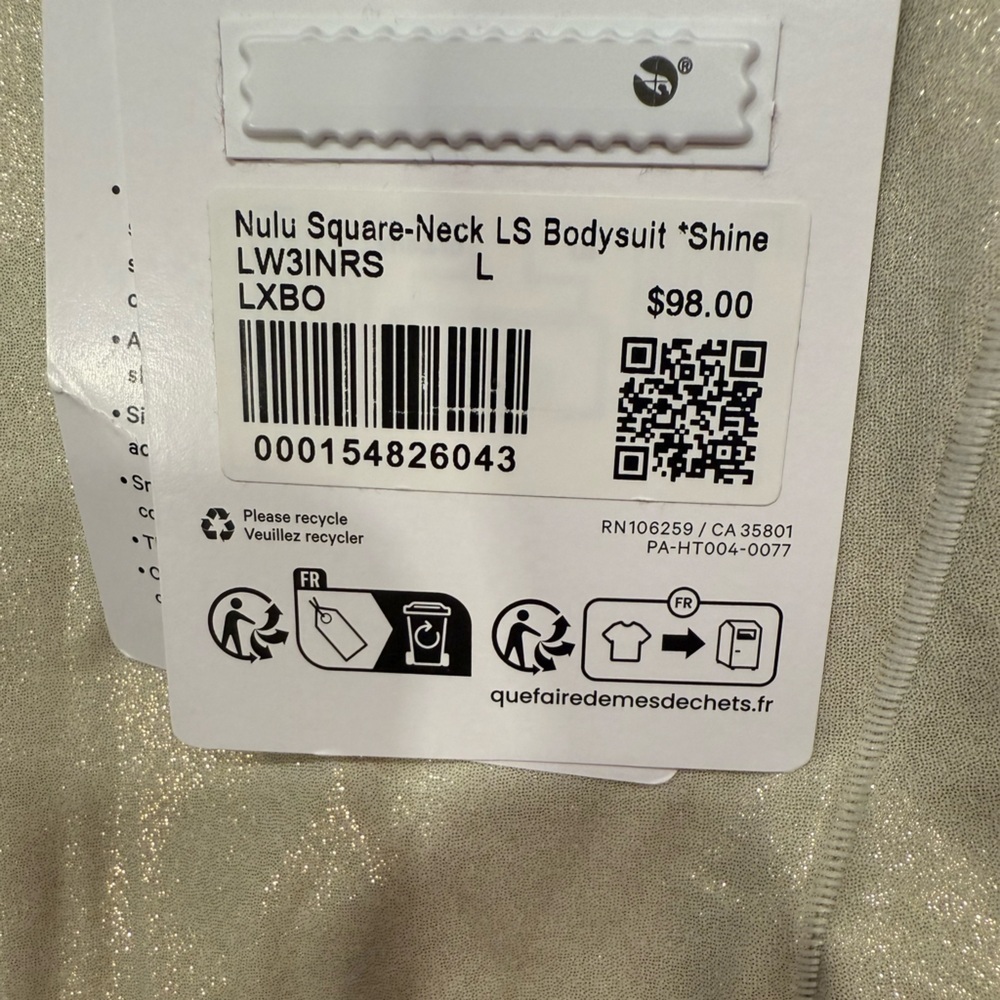 Lululemon Ultra Soft Shine Nulu Wundermost Square Neck Bodysuit Size L NWT - Picture 13 of 17